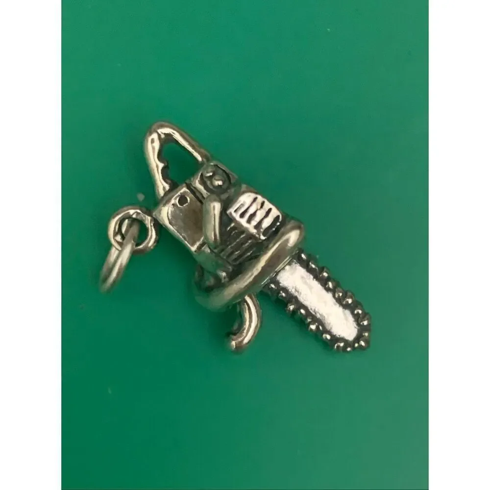 .925 Garden Chainsaw Sterling Silver Jewelry Charm #tools #UNIQUE tool